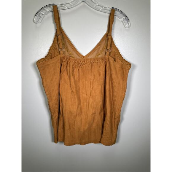 Sundance Tank Top Womens M Yellow Gold Lace Embroidered Adjustable Babydoll Boho - Picture 2 of 7